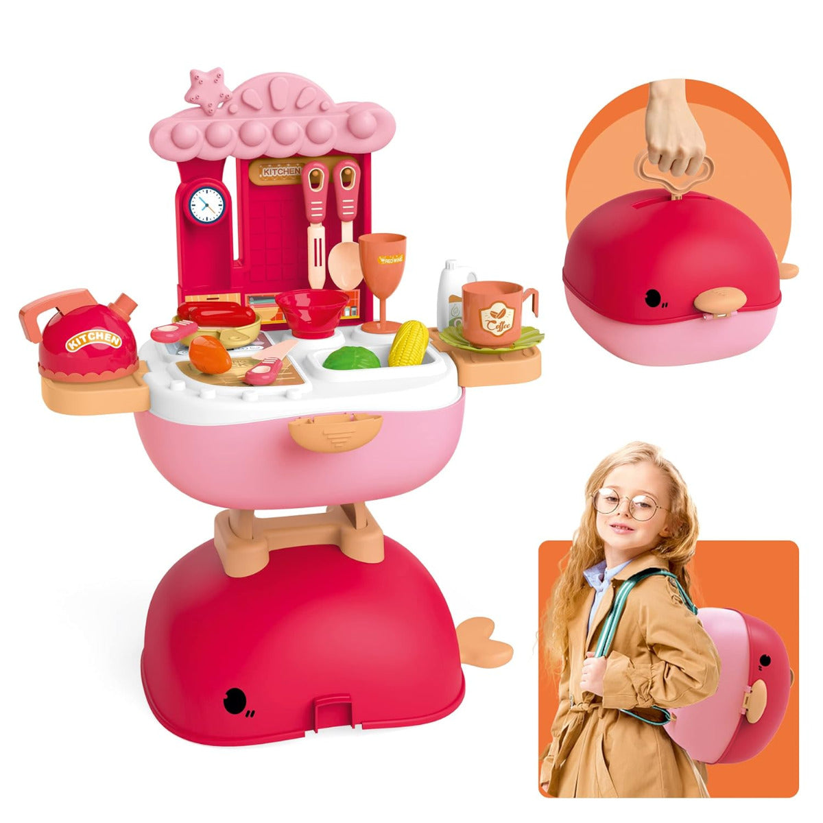 Whale Kitchen Counter Pink