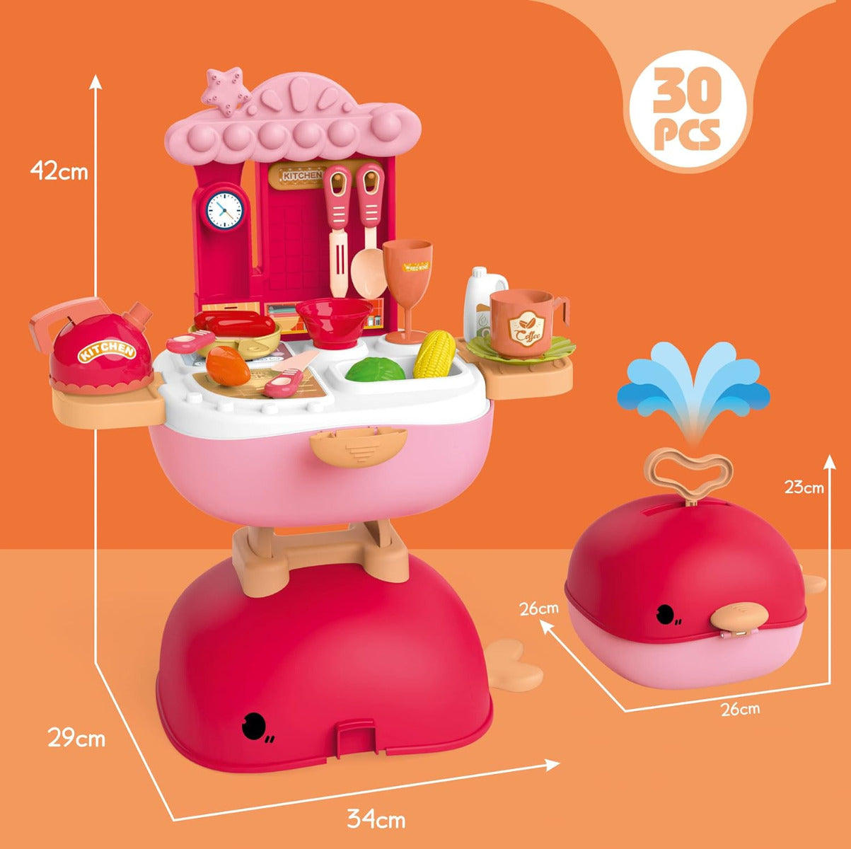 Whale Kitchen Counter Pink