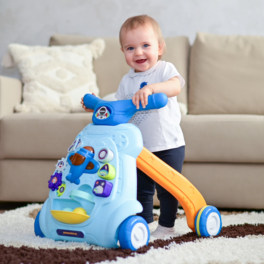 Baby Multifunctional Musical Walkers with Shooting Game Blue