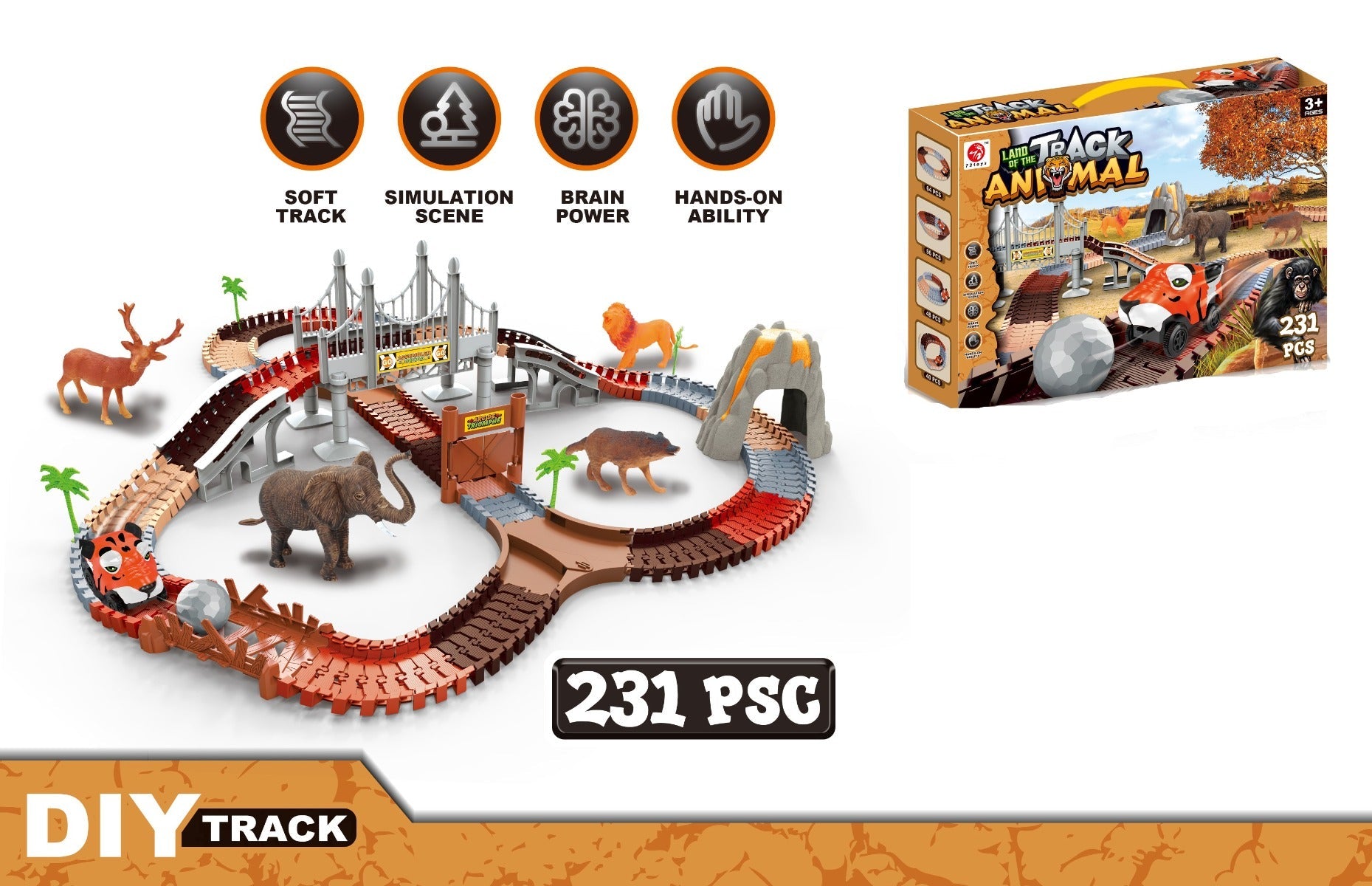 Animal Track Set with 231pcs