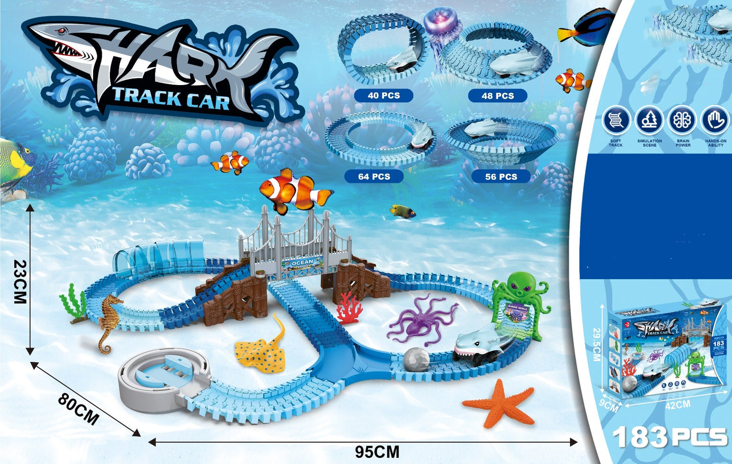 Shark Rail Track Set with 183pcs