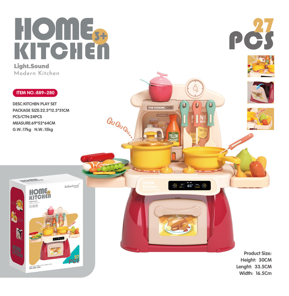 Mini Electronic kitchen Playset Red color