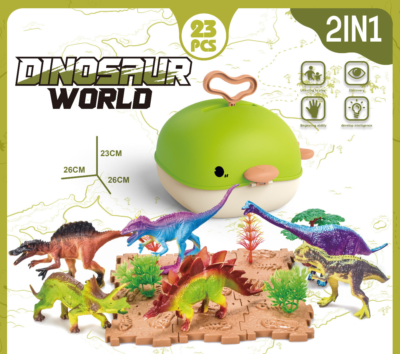 Dinosaur Tale with Whale Suit Case 23pcs