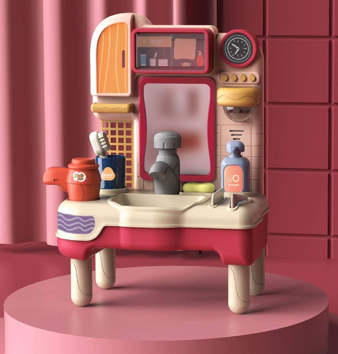 Role Play Washbasin Washstand Sink Toy Set