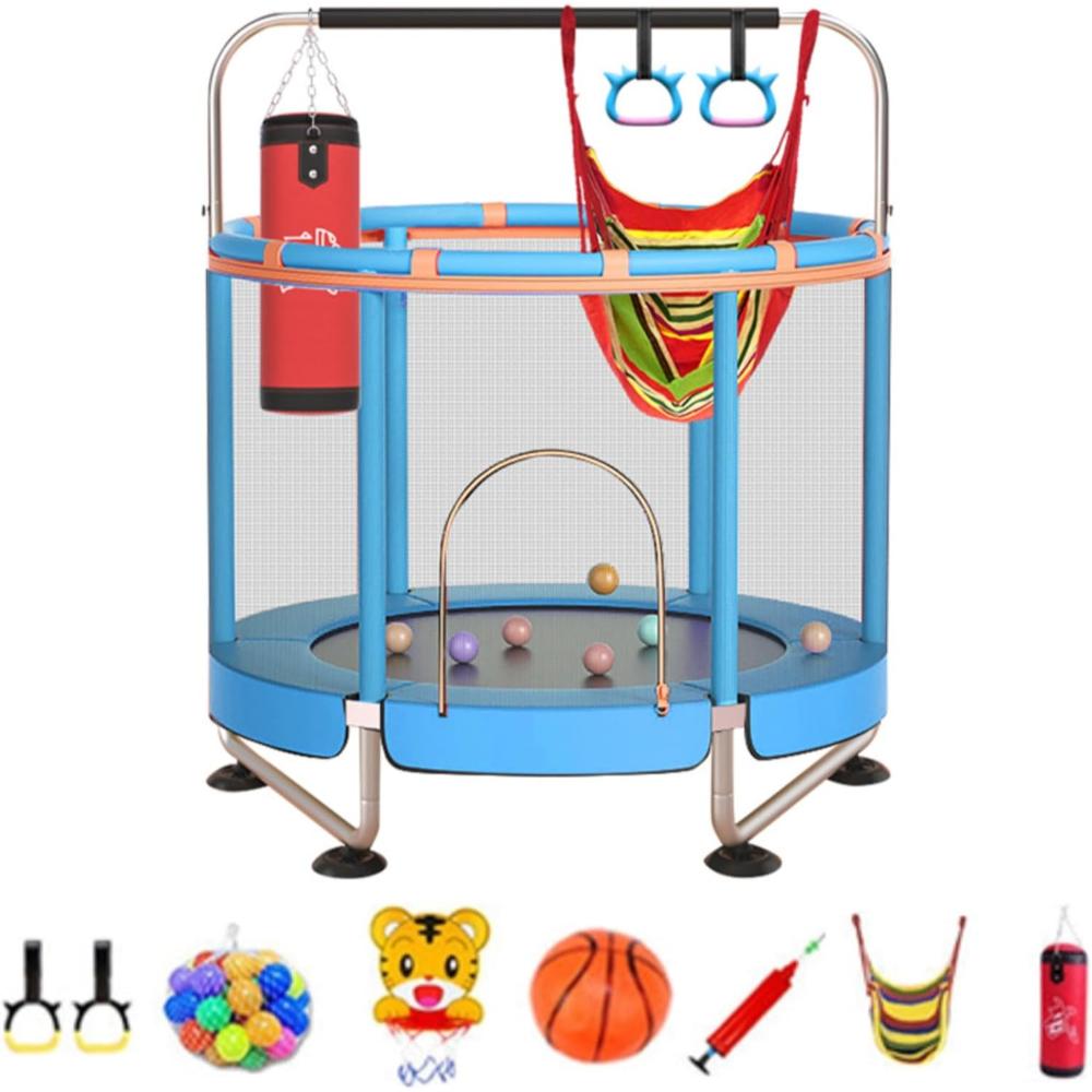 Dolphin Trampoline For Kids with U Leg Blue 1.2m