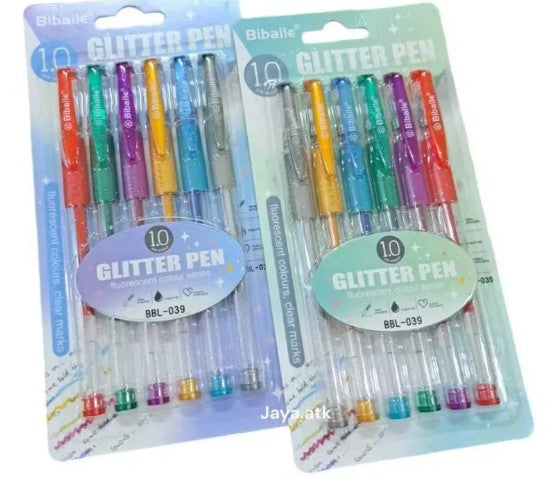 Bibaile Glitter Pen 6 Pcs Card