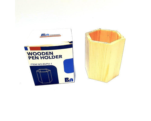 Wooden Pen Holder Hexagonal Shape