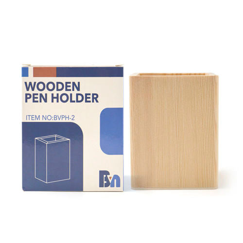 Wooden Pen Holder Square Shape