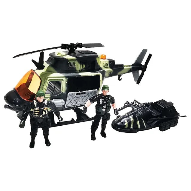 Special Combat Military Helicopter Tank Playset