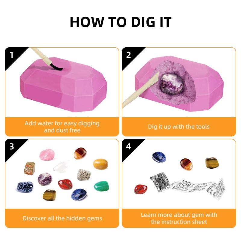 Polished Rock Excavation Kit Set 12 Rocks