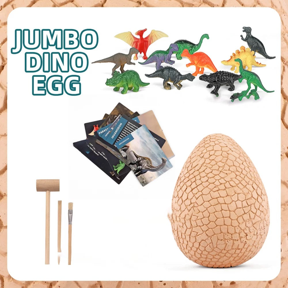 Jumbo Dino Egg Unearth 14 Unique Large Surprise Dinosaurs in One Giant Filled Mining Egg