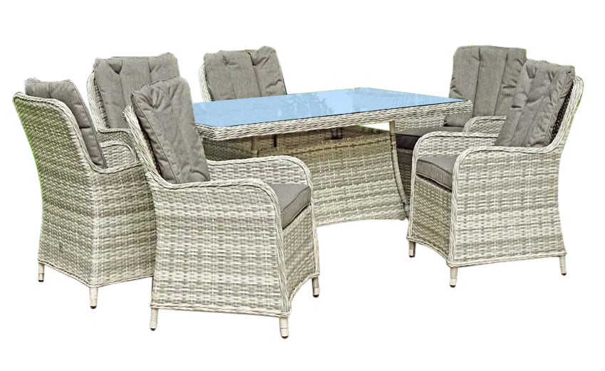 Pezzo 7Pcs Dining Set Light Grey