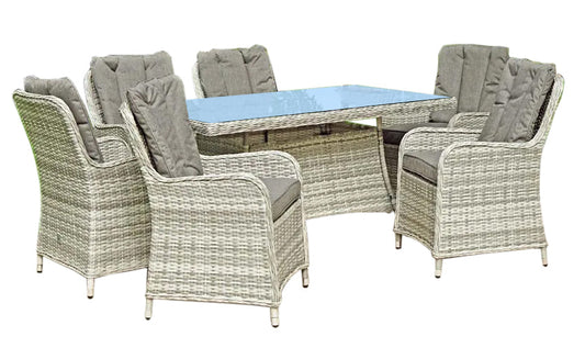 Pezzo 7Pcs Dining Set Light Grey