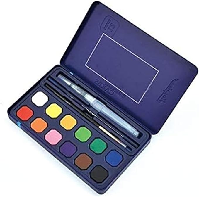 Giorgione 12 Color Solid Watercolor Cakes Set