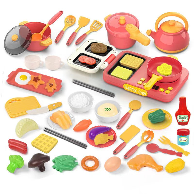 Kitchen Set with 38 Accessories Red
