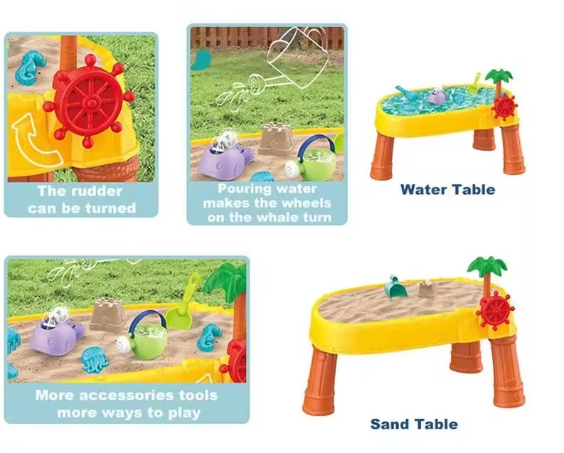 Baby Outdoor Toys Summer Beach Toys 2 in 1 Sand and Water Table