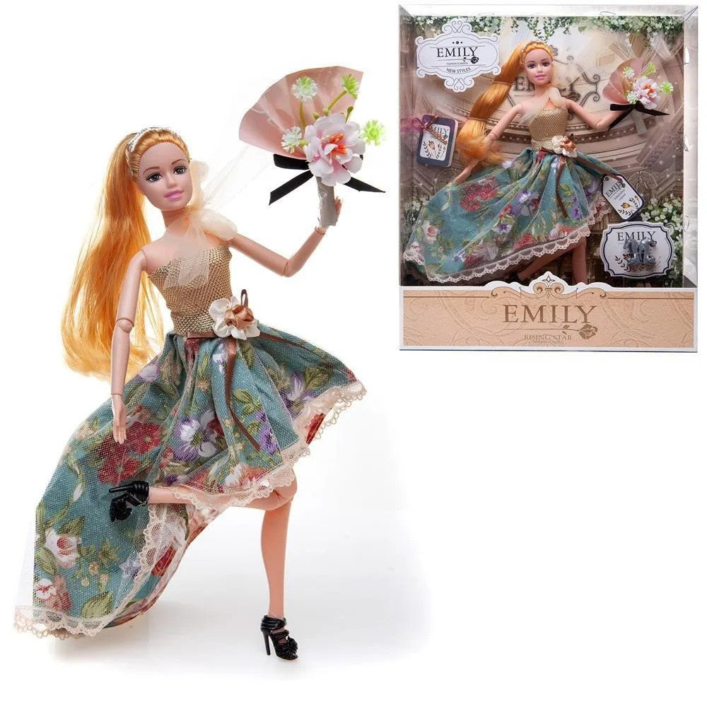 Emily Rudenka Doll with Floral Blue Skirt