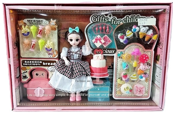 Doll Playset with Birtday Theme Accessories