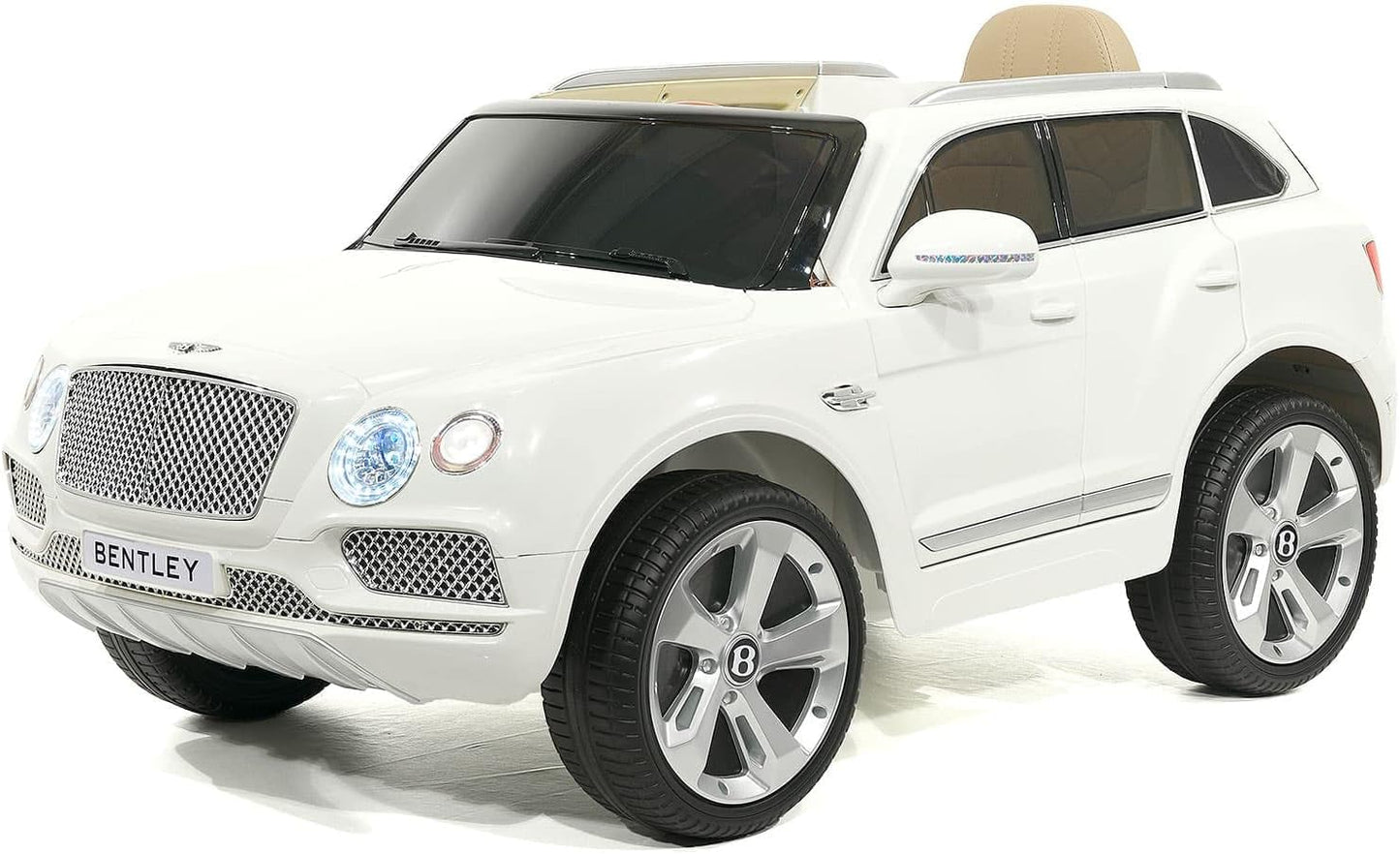 Bentley Bentayga 12V Power Children Ride On Car Truck with Parental Remote White Assorted
