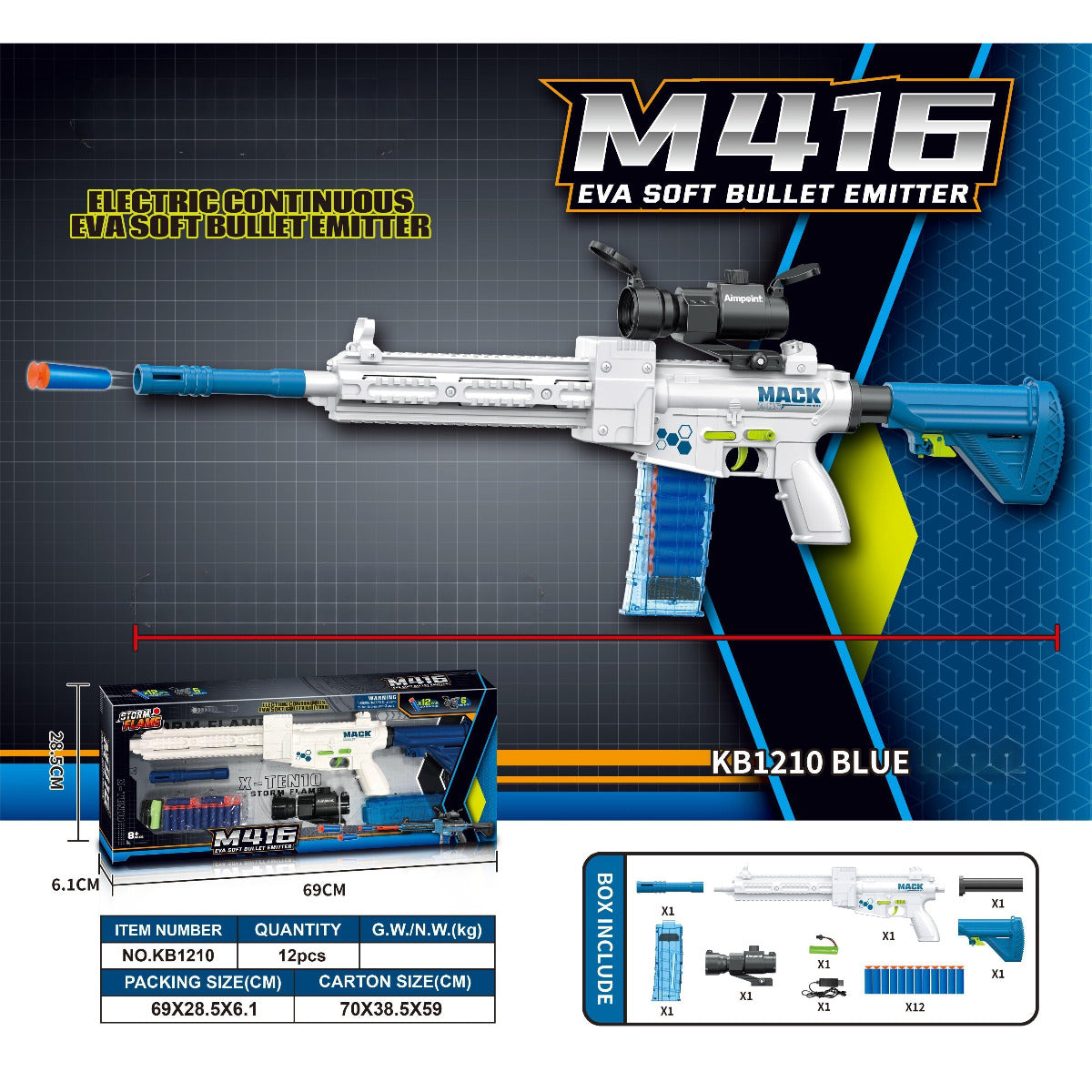 M416 Eva Soft Bullet Emitter White