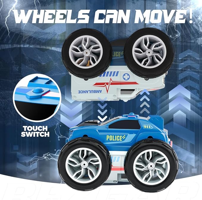 Bezgar Remote Control Car Police & Ambulance Car 2 In 1