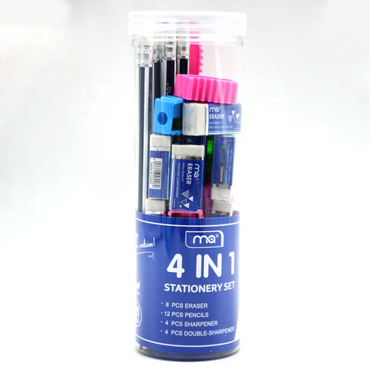 4 in 1 Stationery Set In Jar 28Pcs