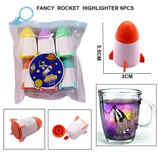 Fancy Rocket Highlighter 6Pcs