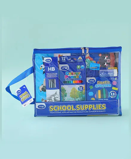 Zipper Bag Stationery Set Blue