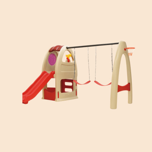 Outdoor PVC Swing and Slide Set