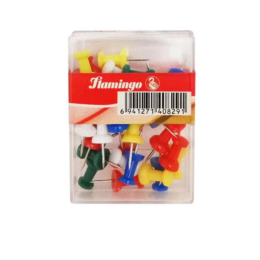 Flamingo Plastic Push Pins 20 Pcs