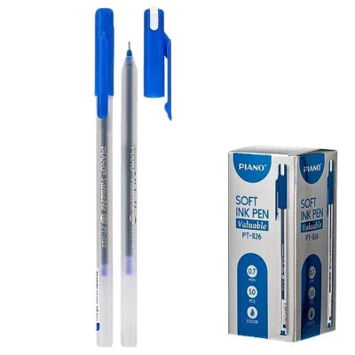 Piano Valuable Soft Ink Ball Pen Blue 50 Pcs Box