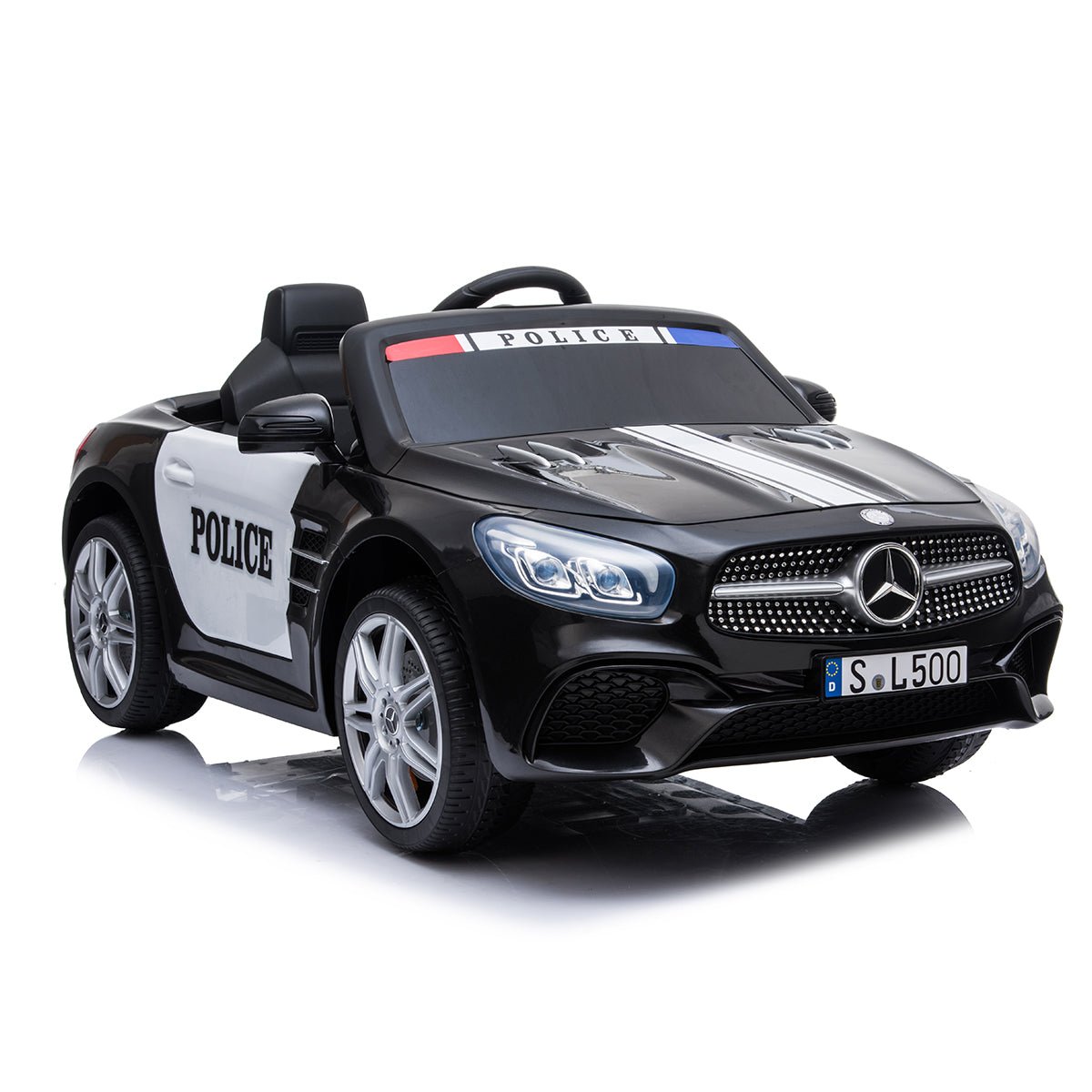 Mercedes Benz SL500 12V Electric Ride On Police Car Black 12V
