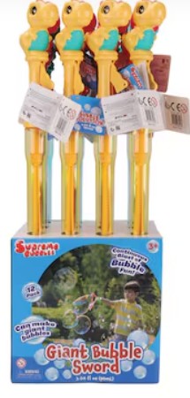 Supreme Bubbles Dino Bubble Wand 90ml Assorted