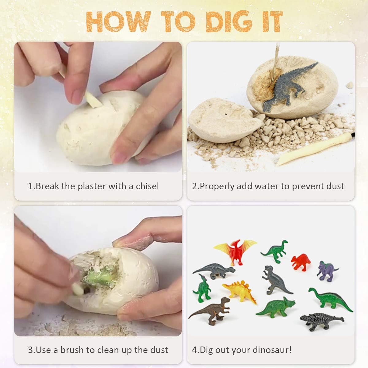 Dinosaur Eggs Excavation Dig Kit Assorted