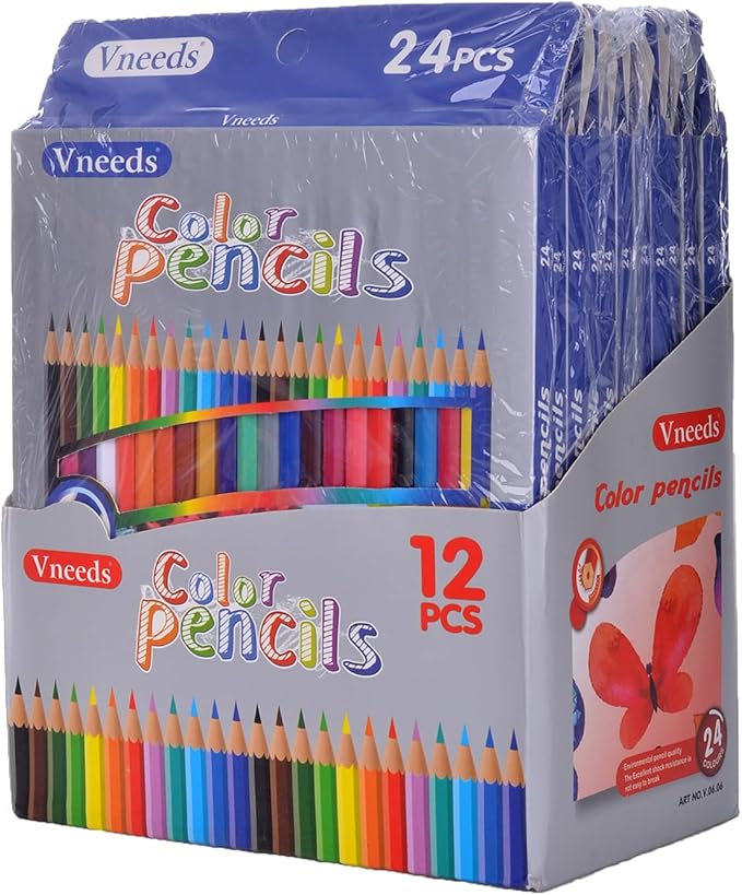 Vneeds 24 Colours Color Pencils 12 Sets