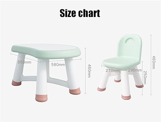 Kids Table and Stool Green