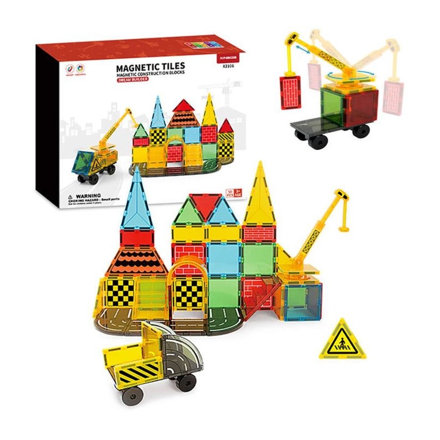 Engineering Construction Magnetic Tile Blocks 50Pcs
