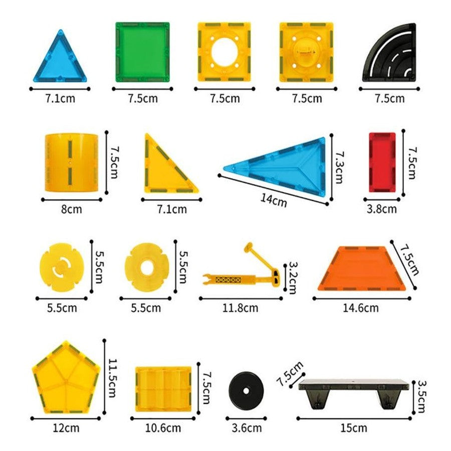 Engineering Construction Magnetic Tile Blocks 50Pcs