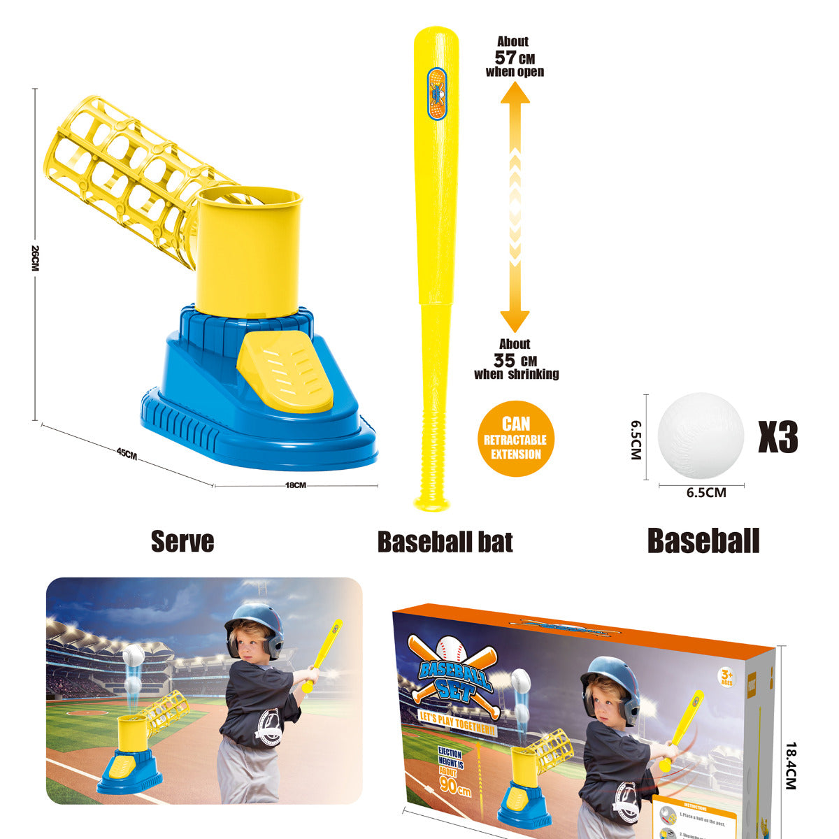 Toddler Baseball Pitching Machine Pop A Pitch Baseball