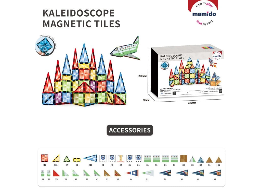 Kaleidoscope Diamond Pattern Magnetic Blocks 50Pcs