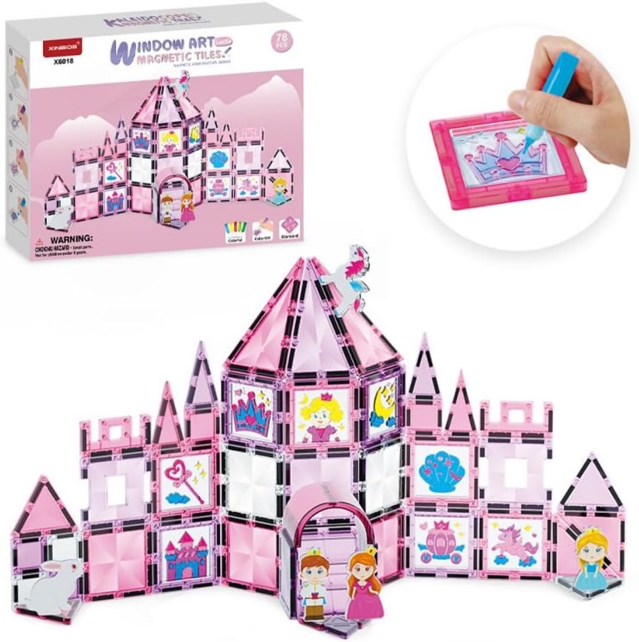 Princess Series Magnetic Tiles Building Blocks 78 pcs