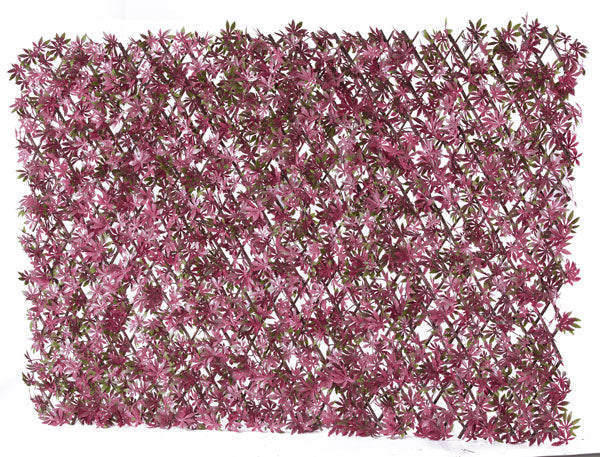 Artificial Red Acer Expanding Willow Trellis Fence Red